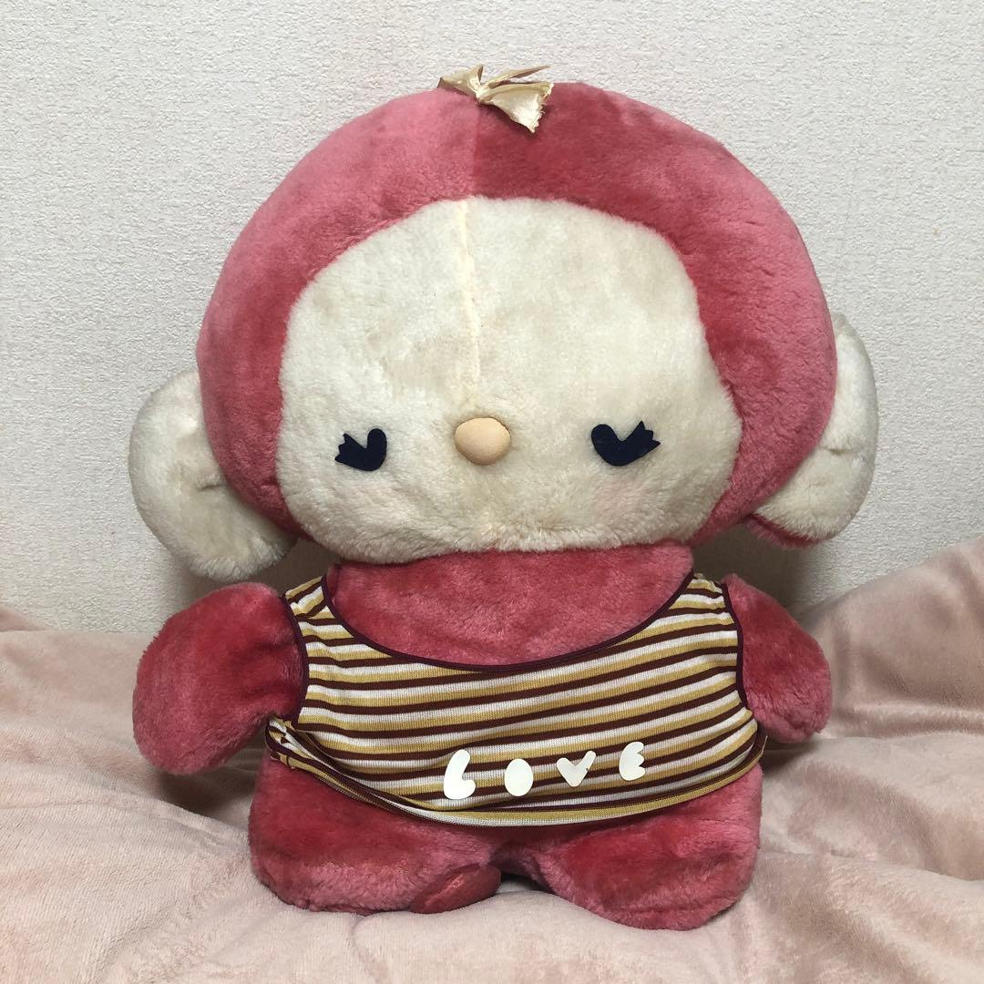 昭和レトロ ピンクのおさるさん ぬいぐるみ 中古品 - メルカリ