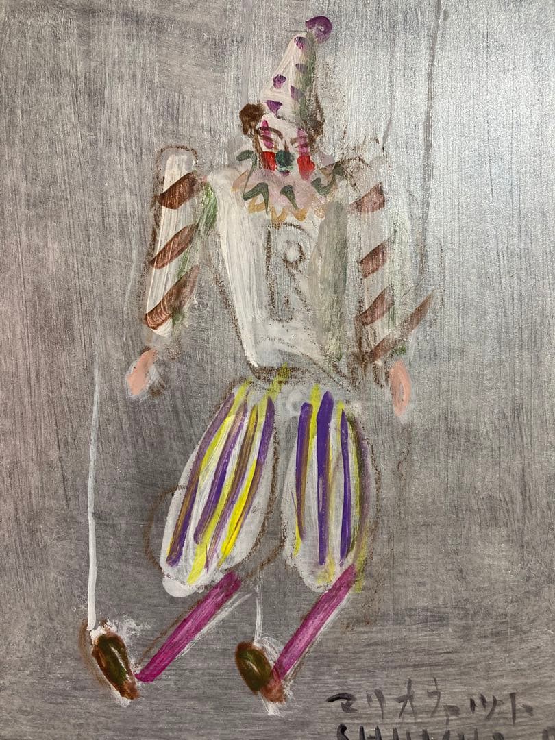 【真作保証】小野州一「マリオネット」油彩 真筆 直筆サイン 画廊シール有り 絵画