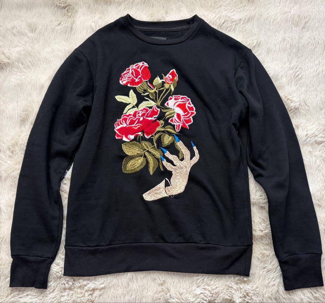 UNDERCOVER アンダーカバー　薔薇　ハンド 刺繍裏起毛スウェット UNDERCOVER（アンダーカバー） ROSE ＆ BEE ブランドオフ コットン