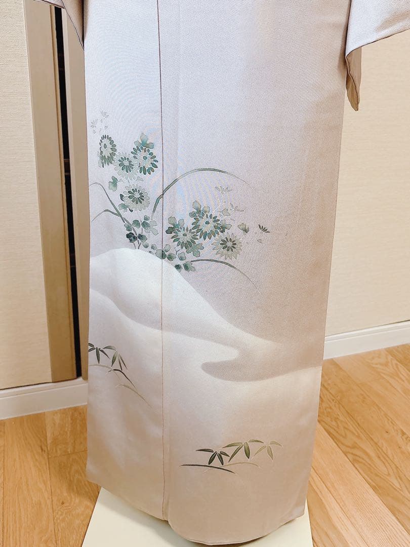 正絹 付け下げ フルセット 裄65 卒業式 入学式 お宮参 袋帯 S グレー