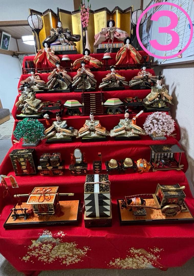 ③伝統的な雛人形 7段飾り 秀月❣️説明をお読みください❣️ - メルカリ