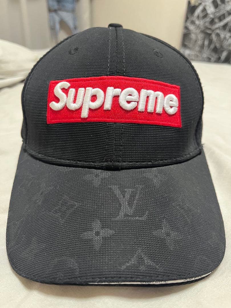 Supreme Louis Vuitton キャップ Louis Vuitton x Supreme Brown Monogram Leather Cap 60 cm