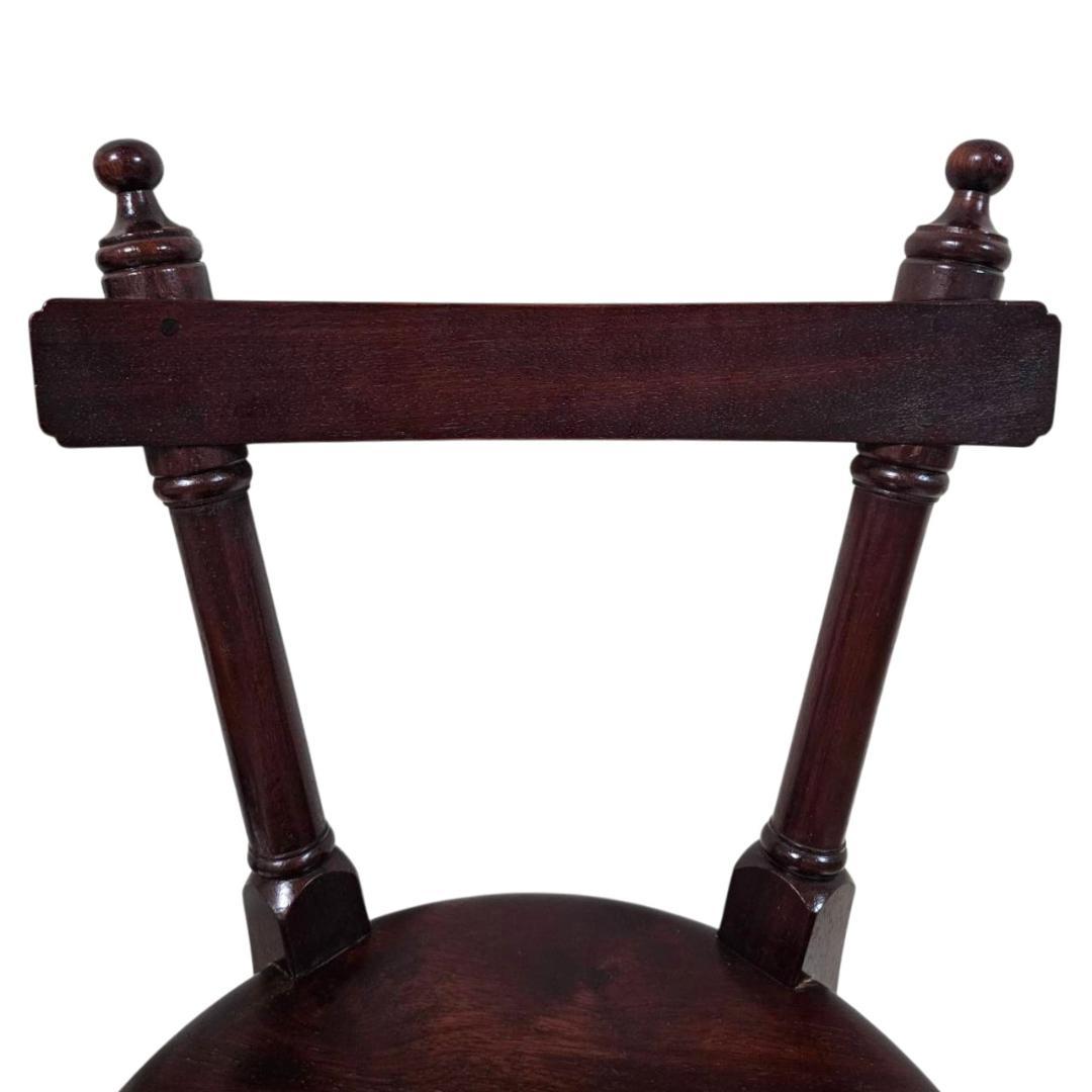 現状渡し】九州民芸家具 南京小椅子 丸座 2脚セット① ろくろ脚