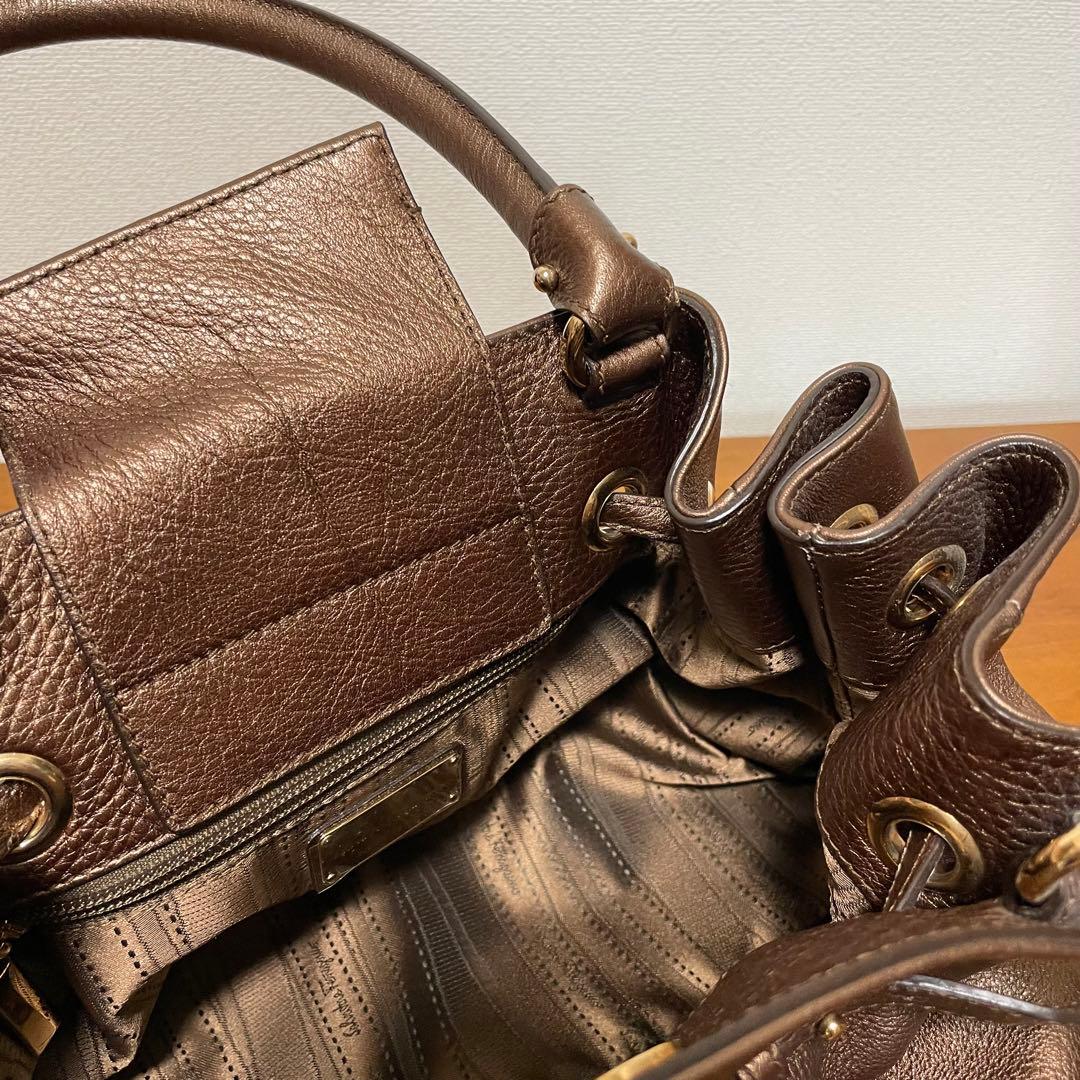 《極美品》Ferragamo（フェラガモ）レザー ハンドバッグ ブラウン