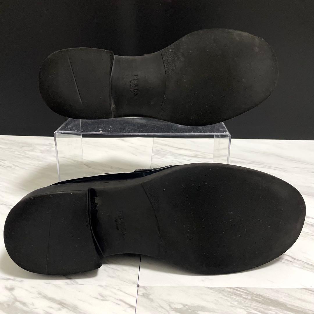 PRADA ローファー チョコレート 三角ロゴ 黒 メンズ 28.5cm