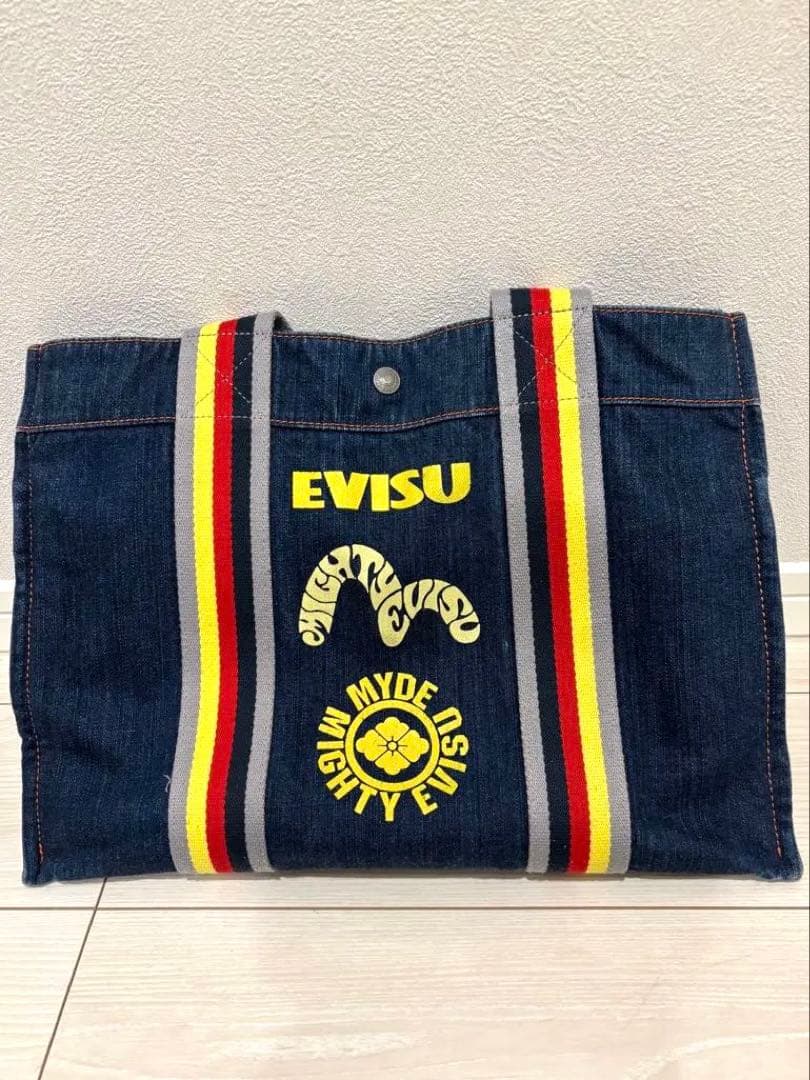 EVISU デニムトートバッグ PALACE EVISU ロゴプリント デニムトートバッグ