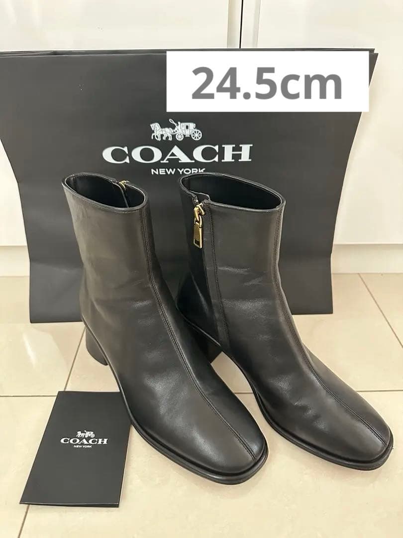最終値下げ【美品】 COACH ジジレザーブーティ　コーチ　黒 ブーツ Cロゴ COACH（コーチ） ブーツ ジジ ブーティ レディース : ZOZOTOWN Yahoo