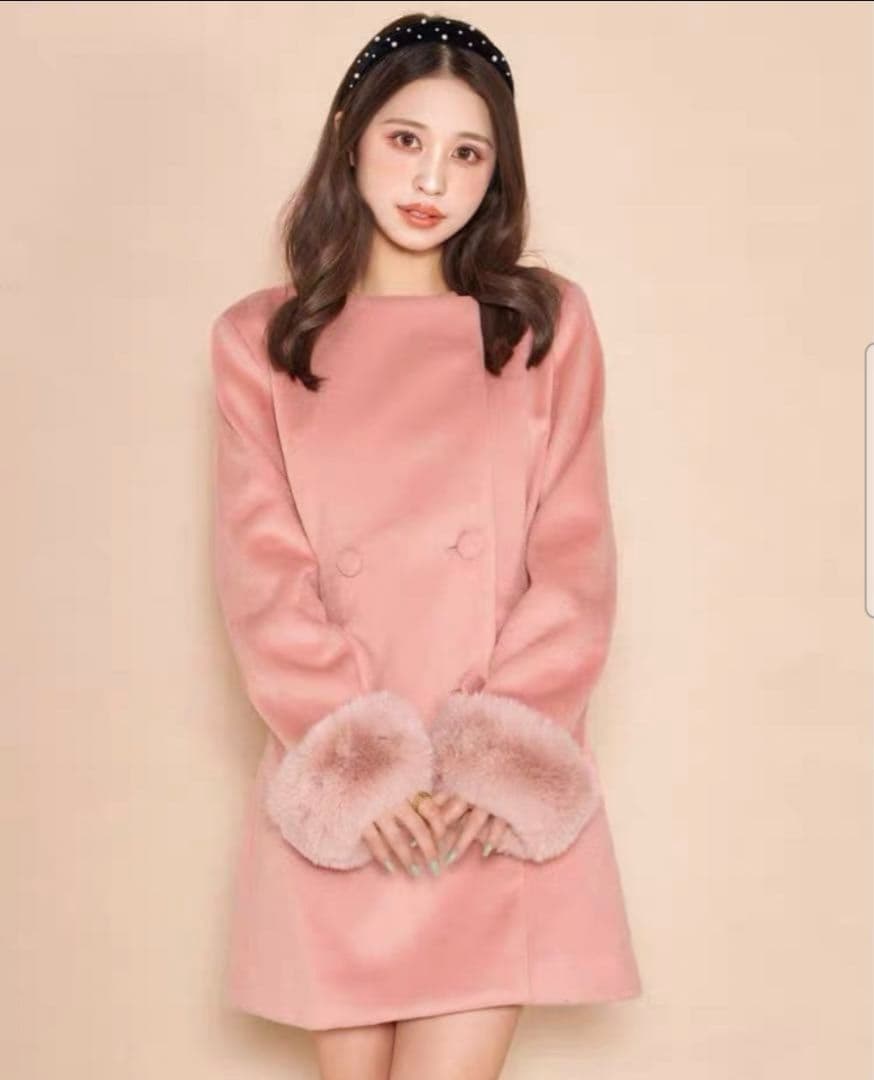 【みる】Darich ダーリッチ タックデザイン チェックコート ピンク 中古・古着通販】darich (ダーリッチ) タックデザインチェックコート