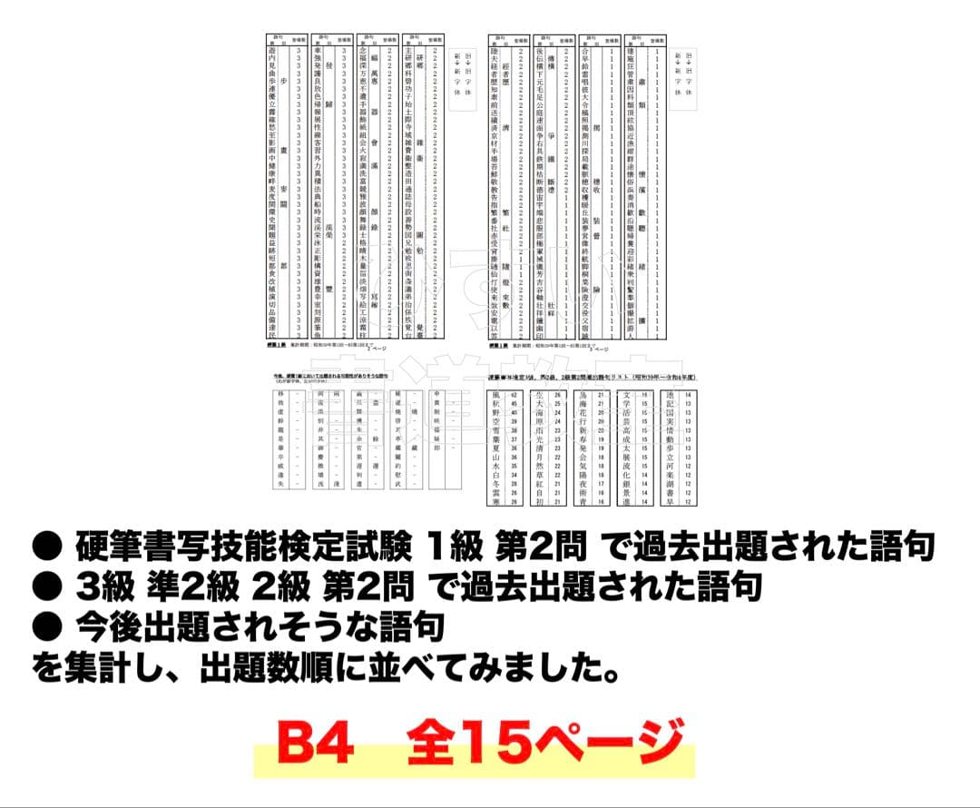 10%オフ】硬筆ガイドマニュアル＋硬筆1級 第1問 お手本集とおまけ