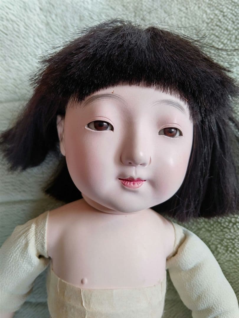 樫村瑞観 市松人形 42cm 昭和初期 アンティーク ほまれ人形 自由人形