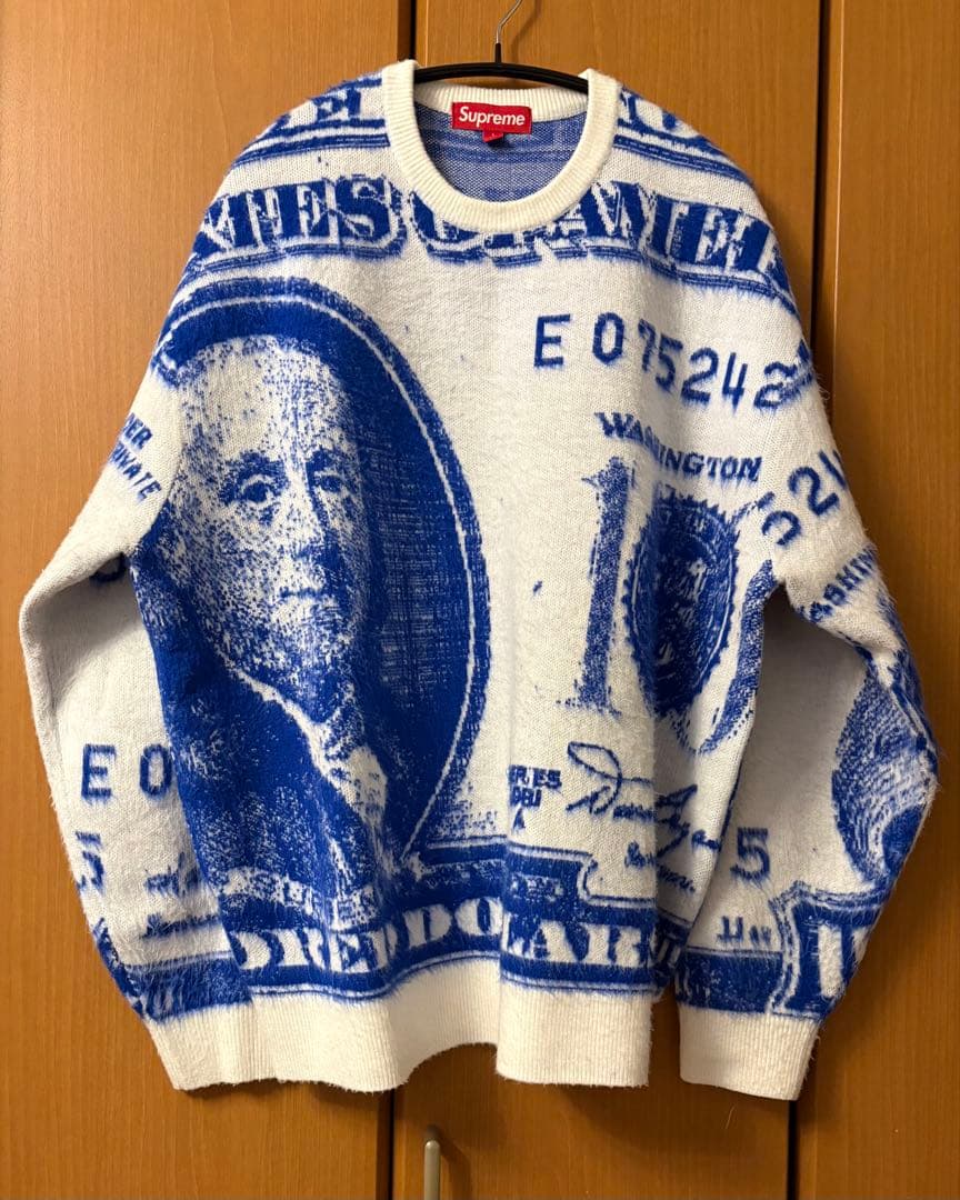Supreme Money Sweater White Lサイズ (Blue) - メルカリ
