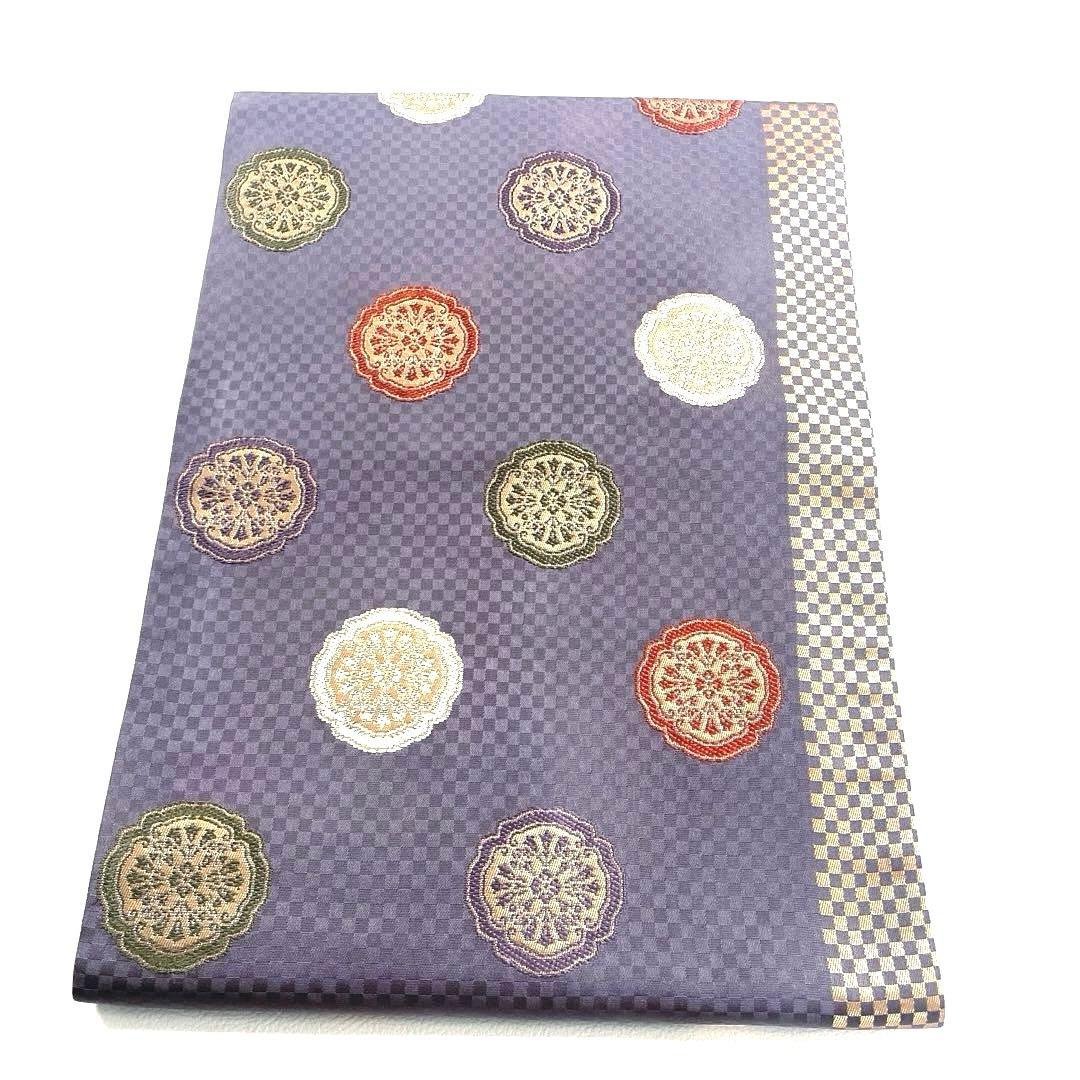 専用帯4837 ●高級 正絹 名古屋仕立て 名古屋帯 H-774 名古屋帯 名古屋仕立て 正絹 八寸 金糸 銀糸 渦模様 つづれ織り