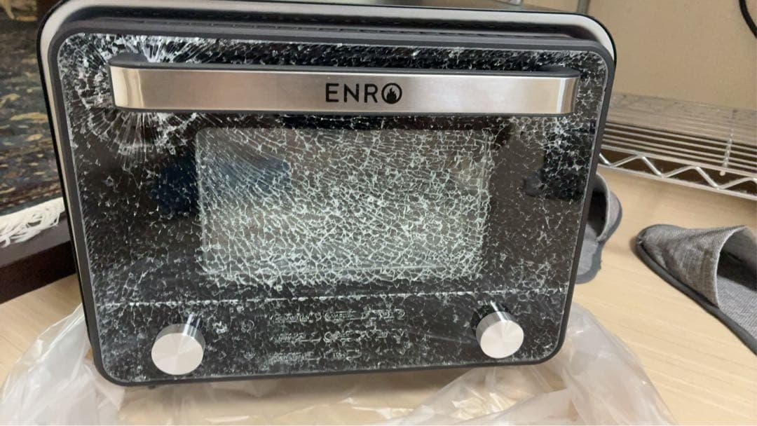 ENRO ピザ窯MINI 前面ガラスひび割れあり ジャンク品扱い 電気式窯焼名人mini 小型家電ピザ窯（トースターとしても使用可