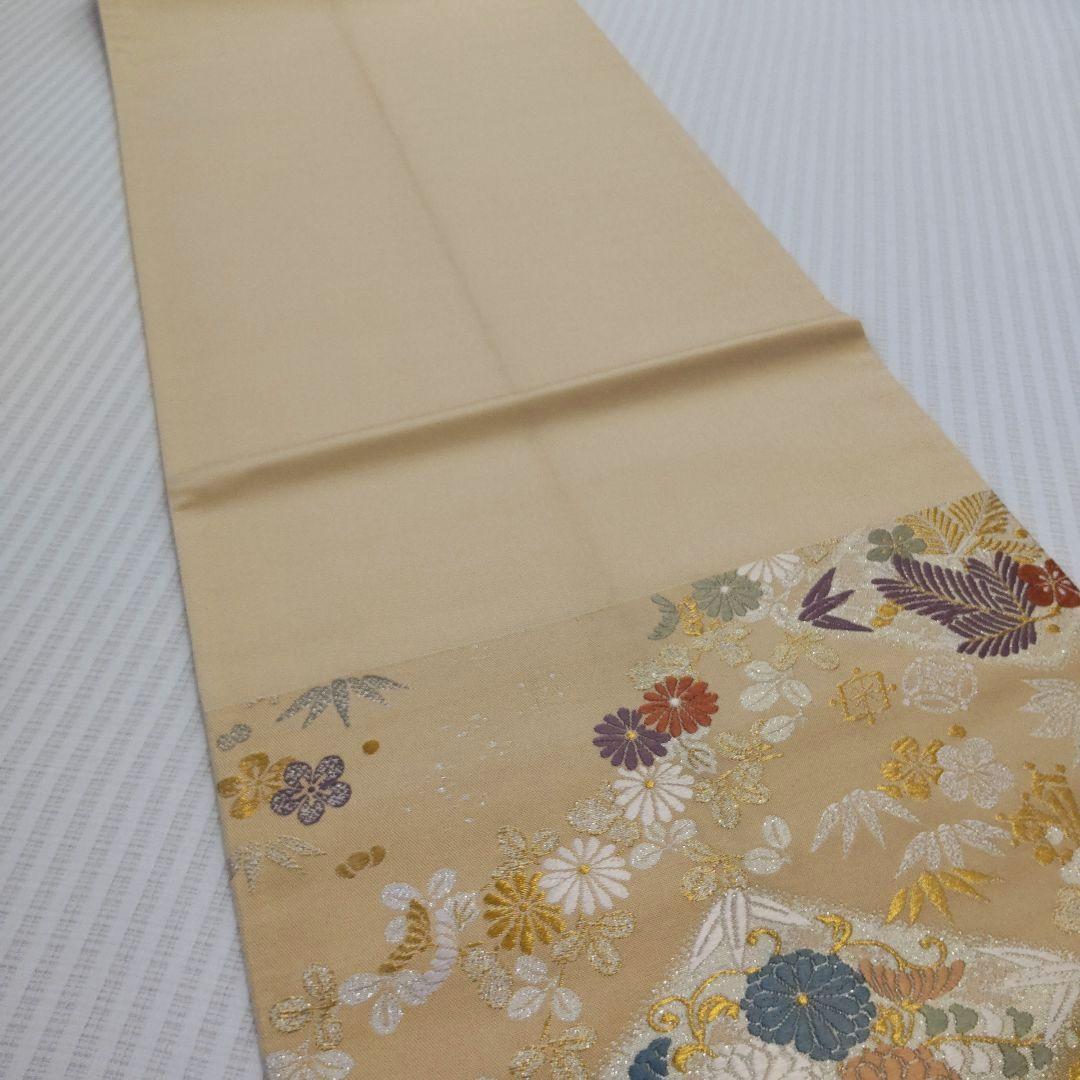 袋帯】幸せを結ぶ帯＊鳳凰と宝尽くしが織りなす西陣の華やぎ 生成り色