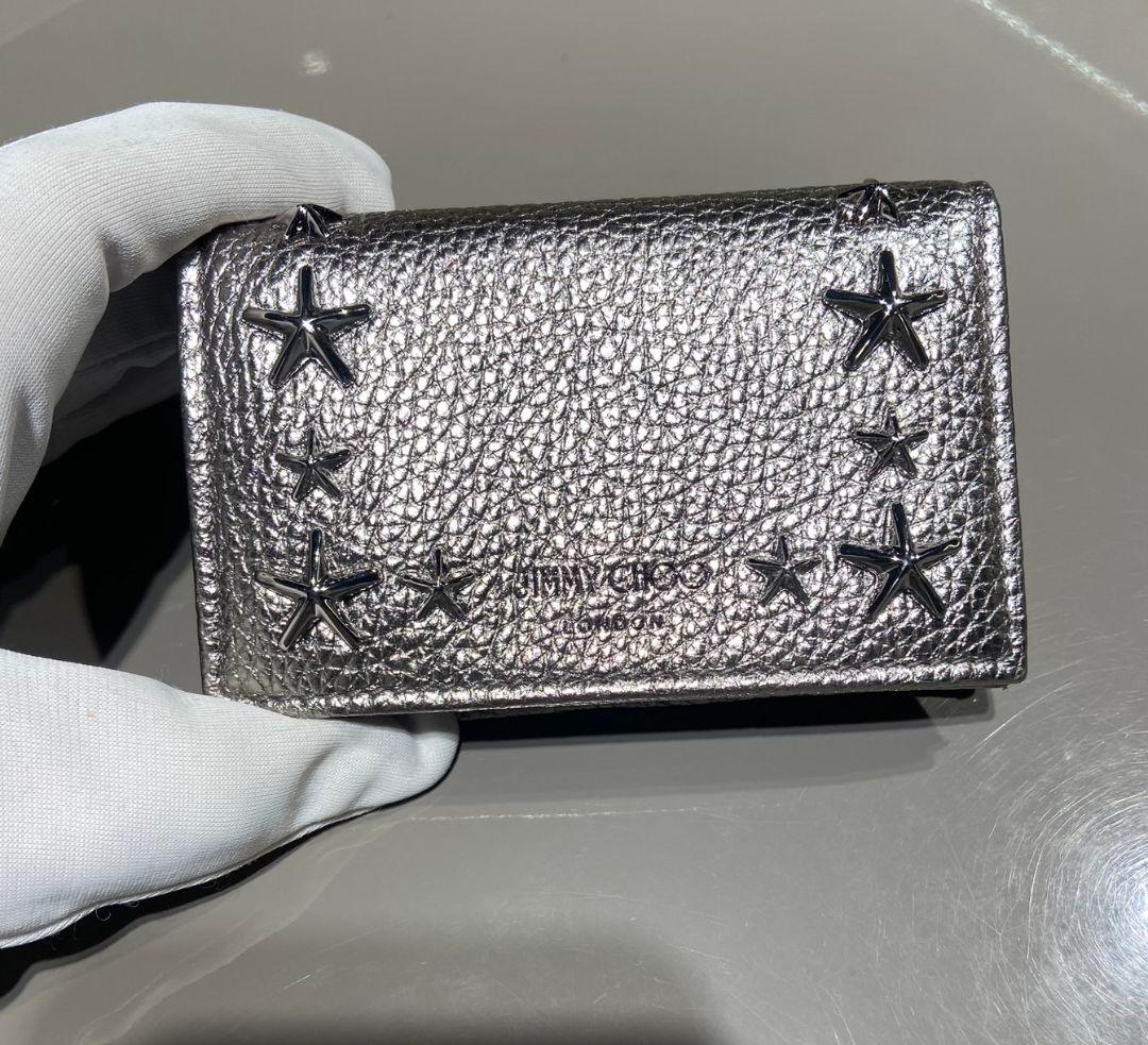 JIMMY CHOO シルバー 星型スタッズ 名刺入れ ジミーチュウ JIMMY CHOO NELLO UUR カードケース ネッロ メンズ