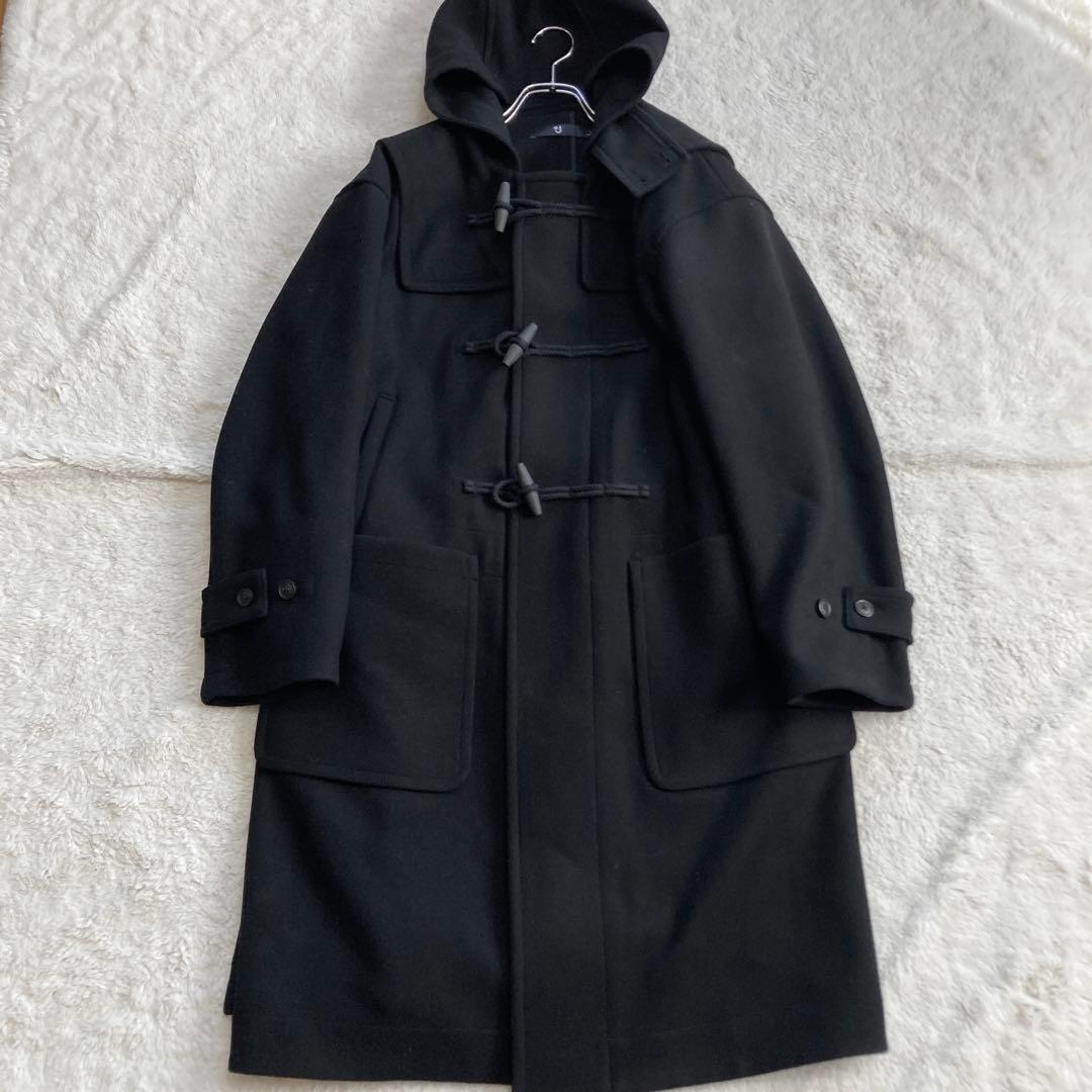【極美品・完売品】ユニクロ+J　ウールオーバーサイズダッフルコート　黒　サイズL ユニクロ＋Jウールオーバーサイズダッフルコート黒ブラック サイズ M