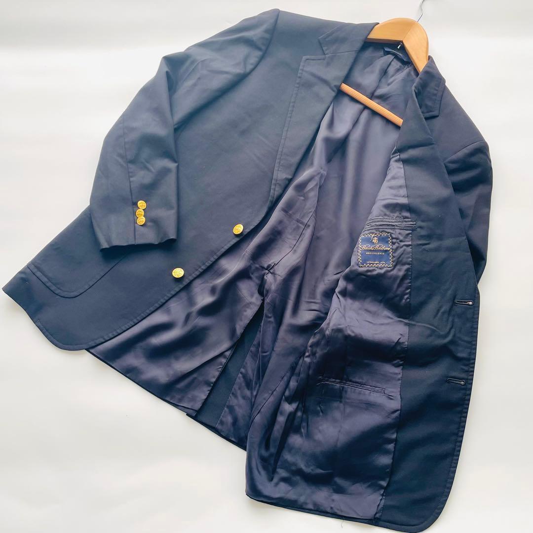 ブルックスブラザーズ ロロピアーナ テーラードジャケット 濃紺 金