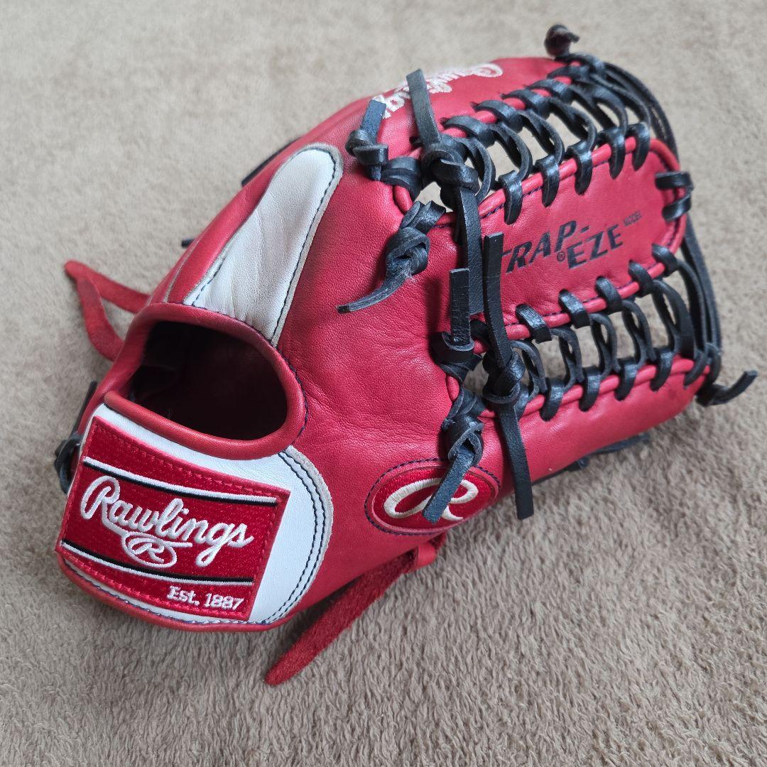 Rawlings TRAP-EZE 軟式グローブ 赤 Rawlings TRAP-EZE 軟式グローブ 赤 Rawlings TRAP-EZE 軟式グローブ