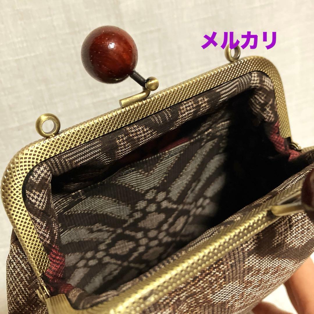 大島紬 がま口スマホショルダーバッグ ハンドメイド - メルカリ