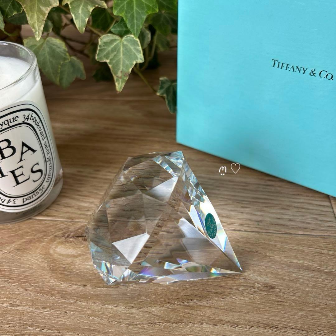ティファニー ダイヤモンドカットペーパーウェイト クリスタルガラス