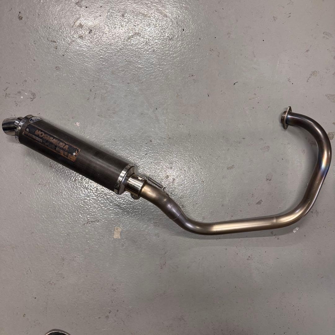 ヨシムラ 機械曲げ チタンサイクロン カーボンカバー エイプ50（AC16