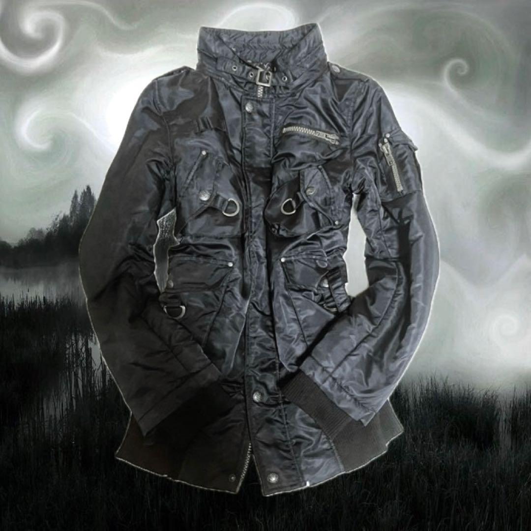 00s y2k 平成ギャル ギミック モッズコートアーカイブグランジパンクロック y2k 00s archive ギミック モッズコート 平成ギャル グランジ 黒