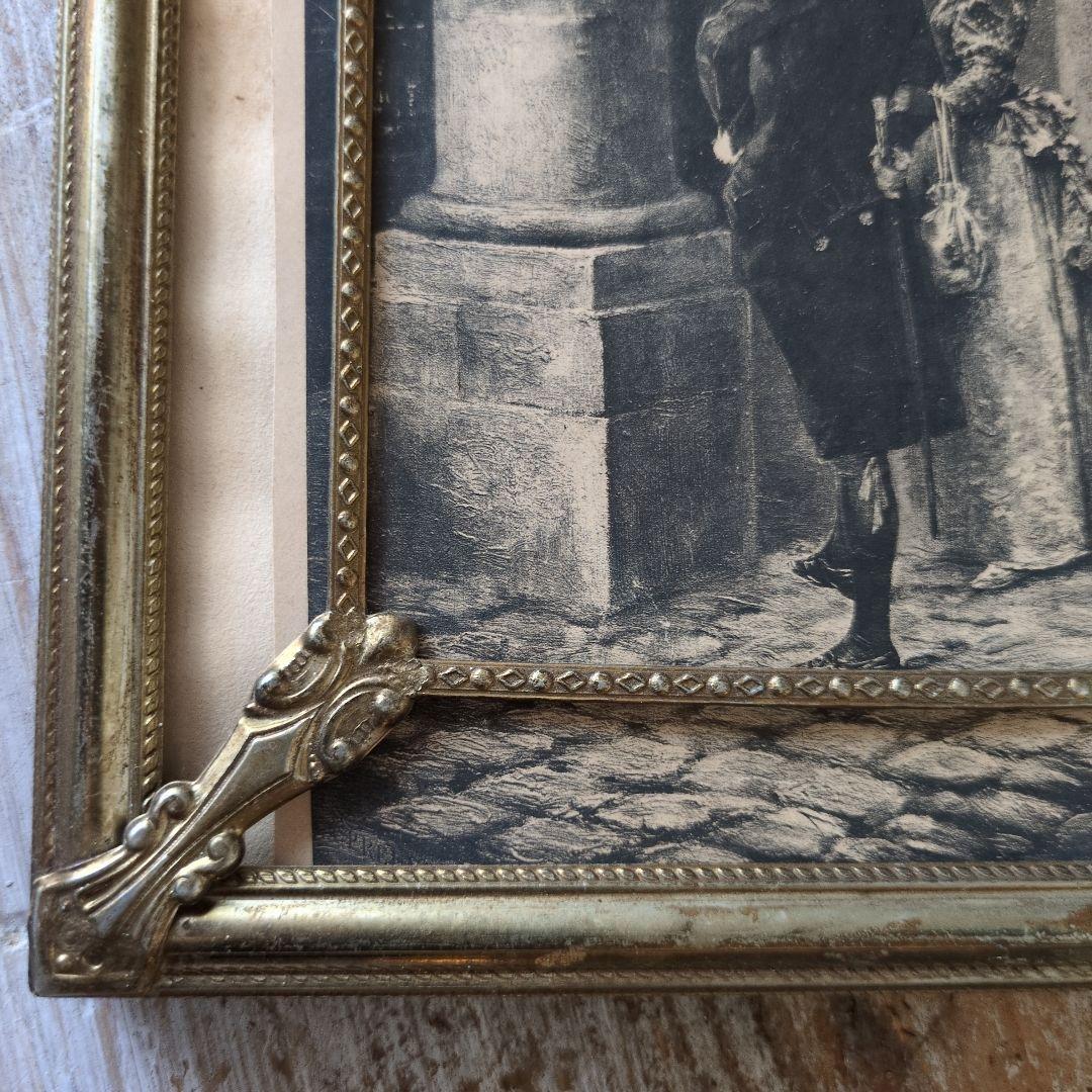 フランス アンティーク フレーム ナポレオン 銅版画 セット フォト