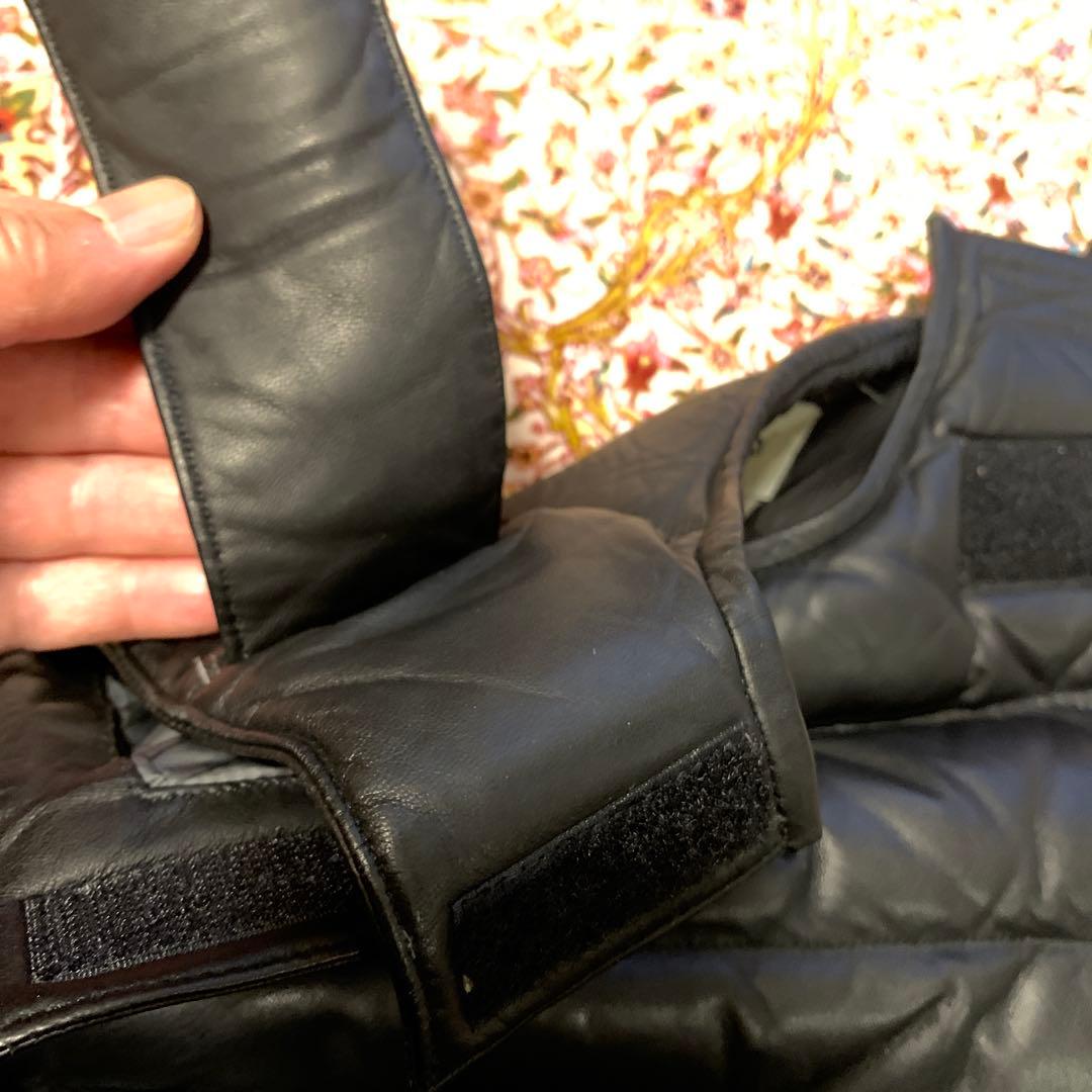 未使用に近い 極希少品STAMPDPUMA ラムレザー ダウンベスト ブラック