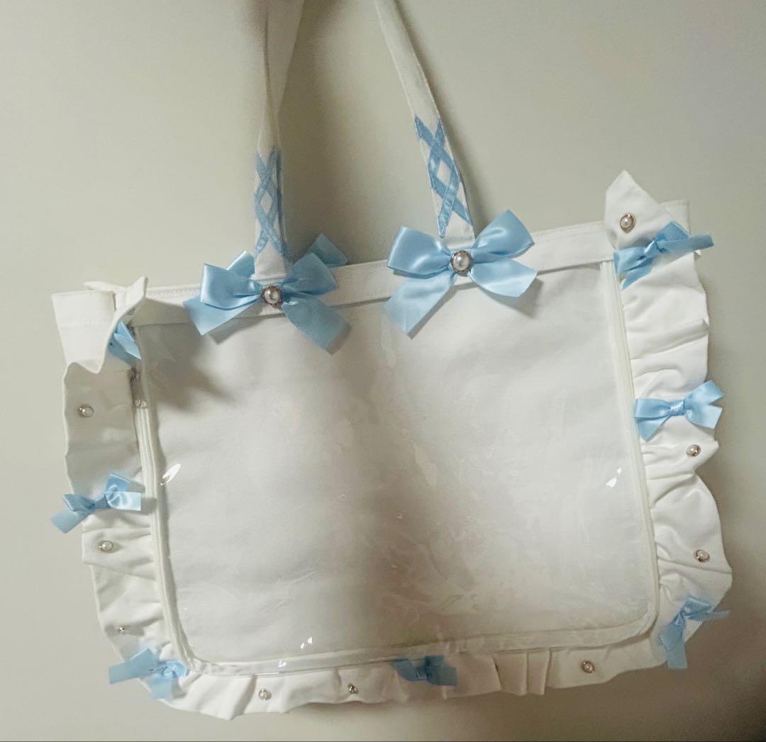 ザッカマート 痛バ a3 サックス 痛バッグ トート フェイクレザー ビニールトートバッグ 魅せトート 痛