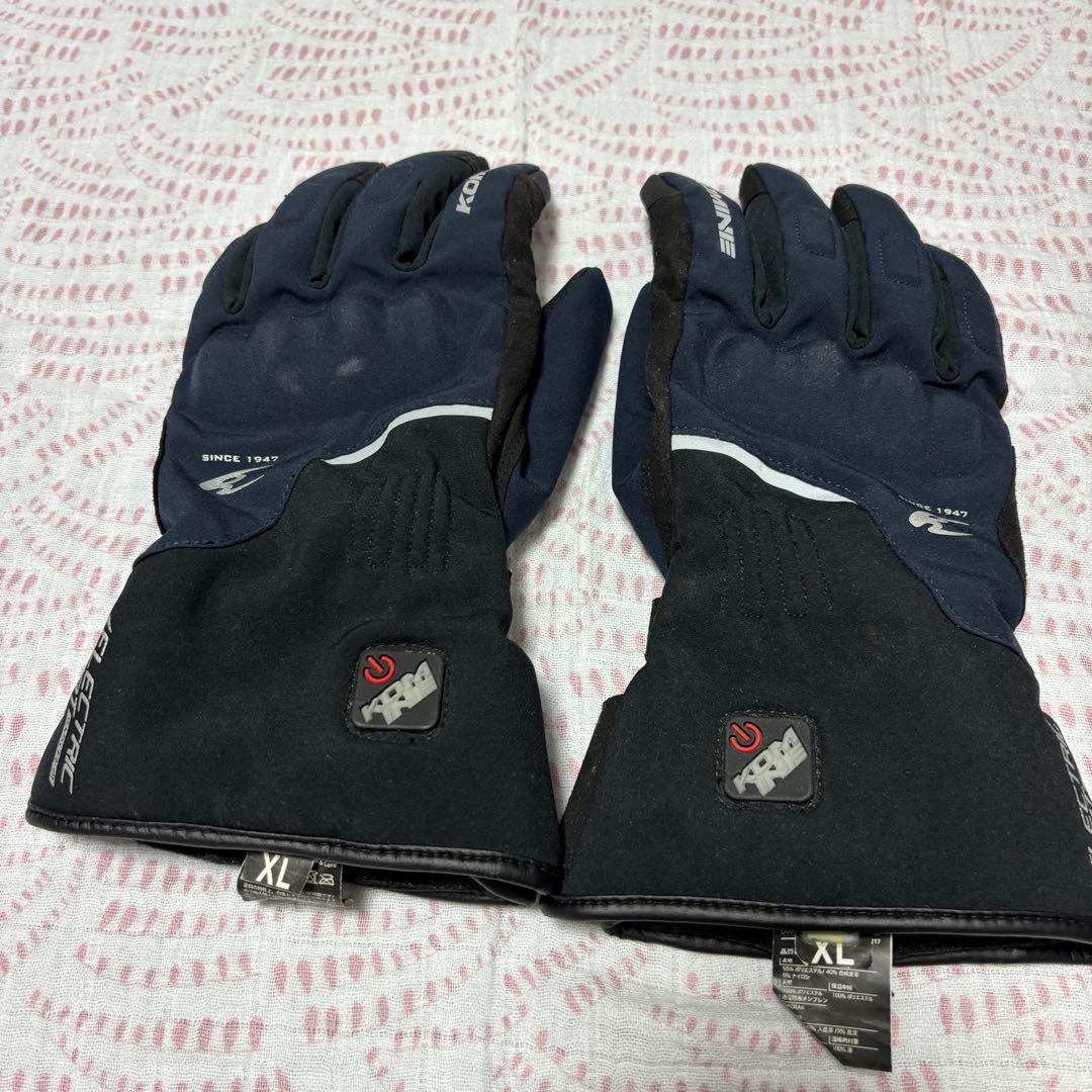 【美品】コミネ EK-217 電熱グローブ XLサイズ★バッテリー・充電器セット 電熱グローブをモバイルバッテリーで救いたい！コミネ EK-217 ＆ EK