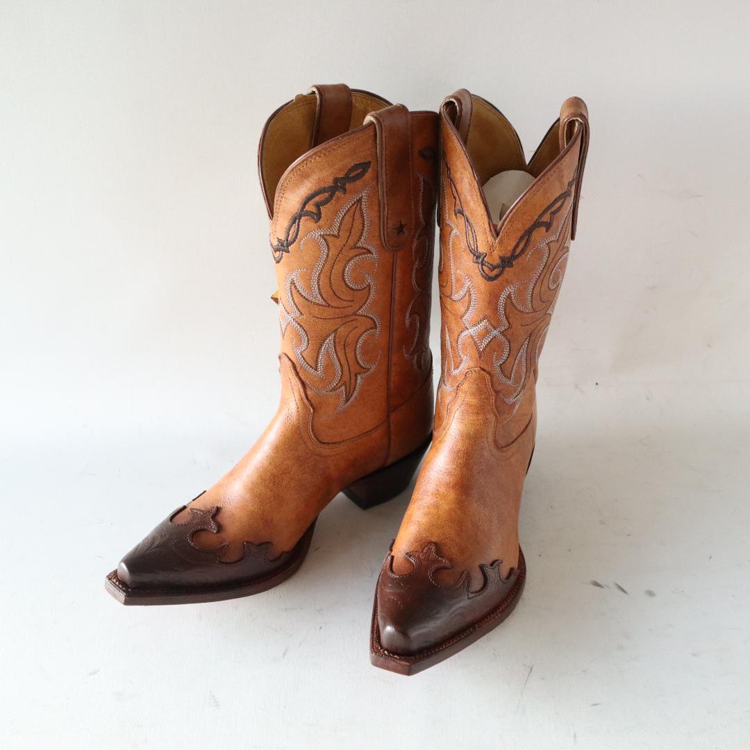 新品タグ付トニーラマVF6003本革ウエスタンブーツ 7.5B 24.5cm相当