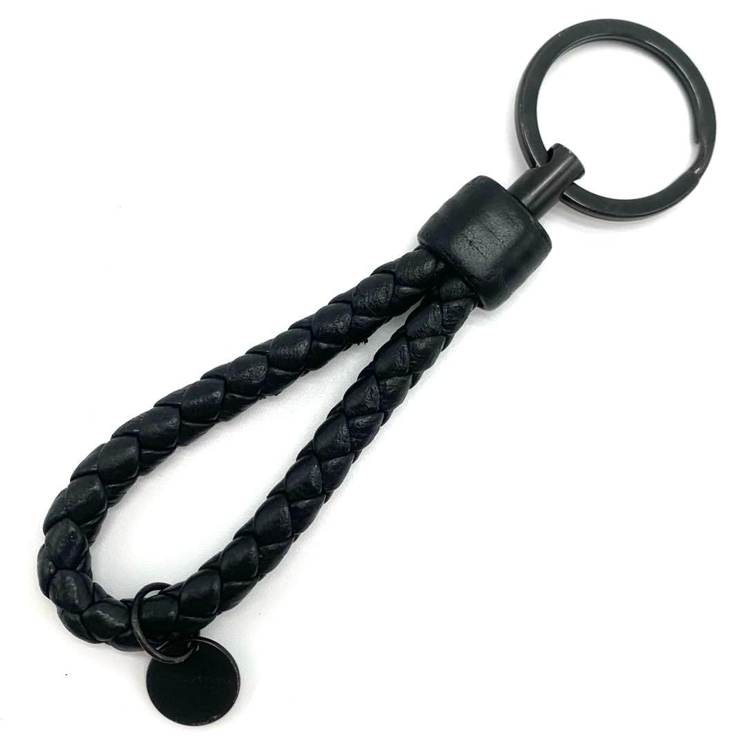 BOTTEGA VENETA キーリング キーホルダー イントレチャート 黒 BOTTEGA VENETA（ボッテガ・ヴェネタ） キーホルダー イントレチャート