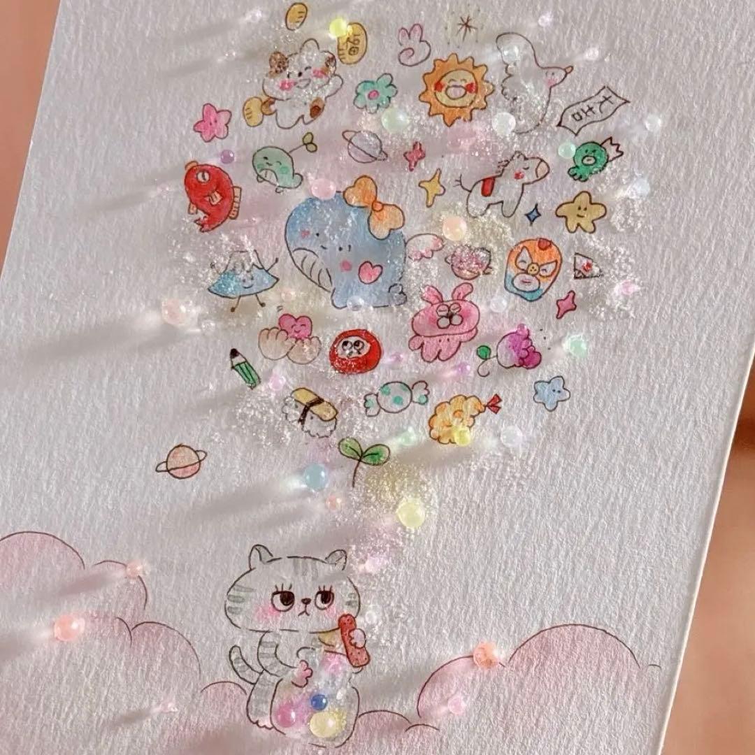 夢のカケラ】グラスアート イラスト 水彩画 原画 - メルカリ