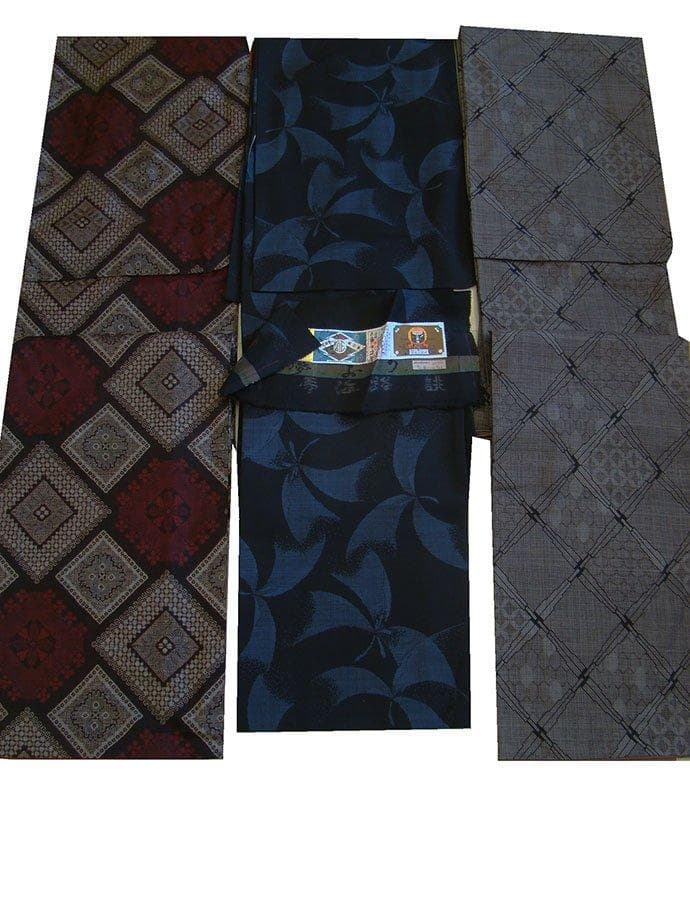 創作用 本場 奄美 龍郷 大島・大島 泥染 正絹 計3枚 セット Vs547