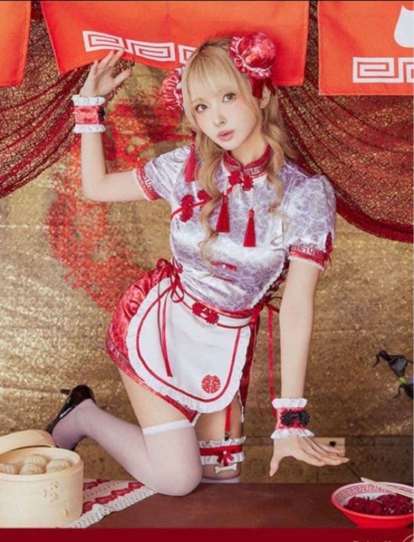 マリームーン ラーメンチャイナガール ホワイト 即日発送】ラーメンチャイナガール《オリジナルコスプレ8点セット