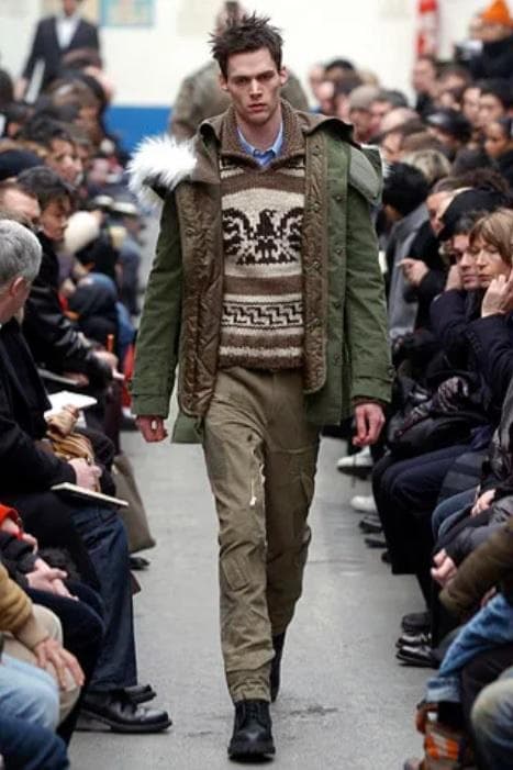 ☆名作☆ジュンヤワタナベマン AD2006 カウチン柄ショールカラーニット