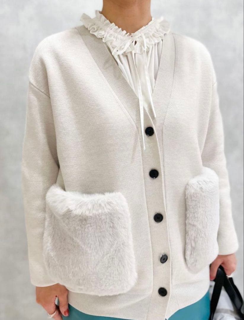 新品 Ballsey ウールポリエステルミラノリブ ファーポケット