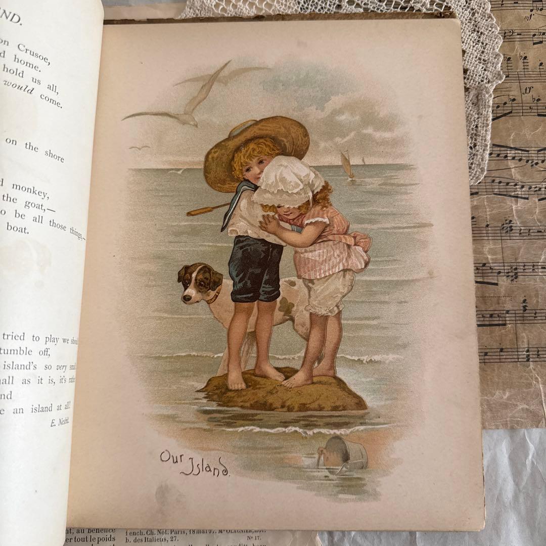 1890年アンティーク美しい挿絵の絵本アーネストニースター洋書ジャンク