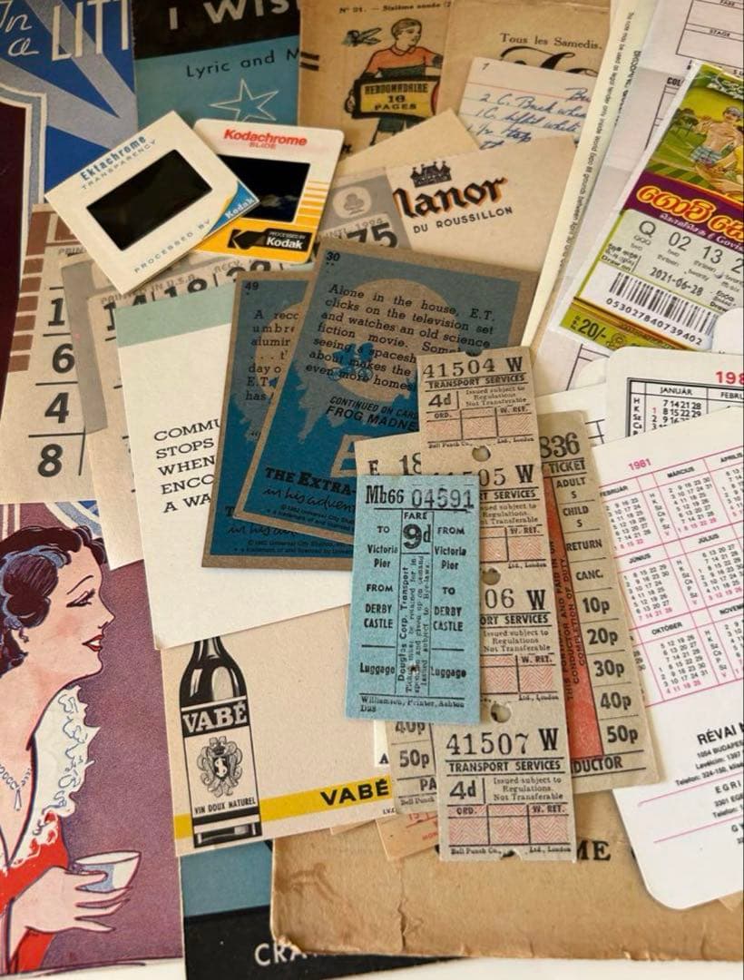 ☆ 断捨離！紙もの詰め込みBOX ☆ 80サイズ 海外 ヴィンテージ 紙もの