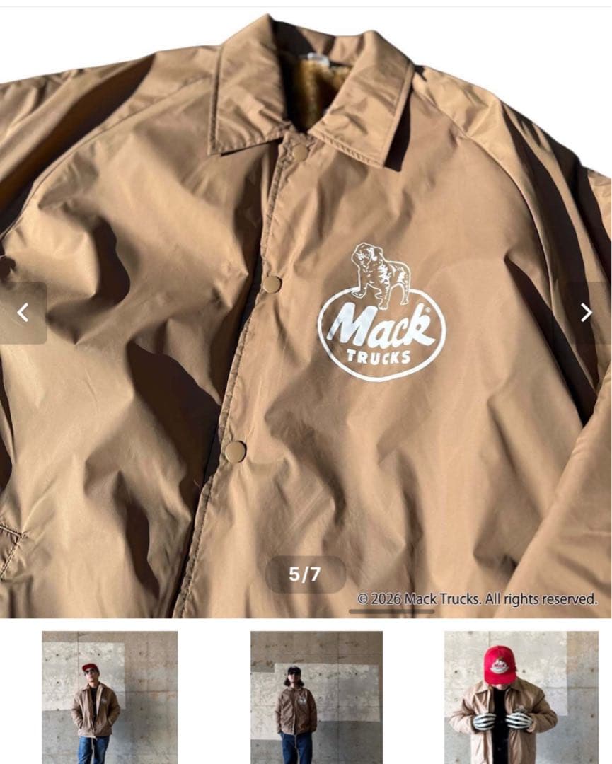 FJ fj Beige/ Mack Trucks ボアコーチジャケット - メルカリ