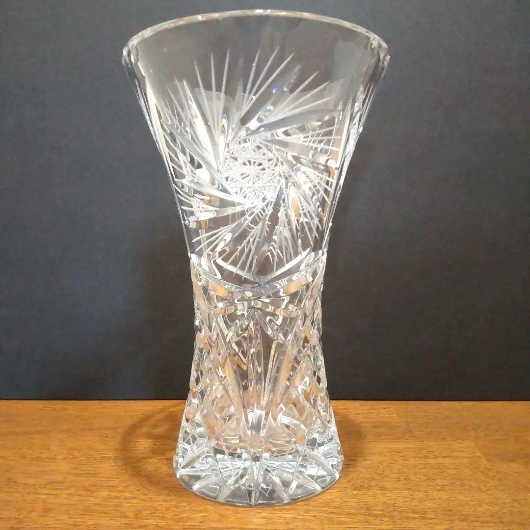 ボヘミアンガラス クリスタル 花瓶 花器 フラワーベース 20㎝ - メルカリ