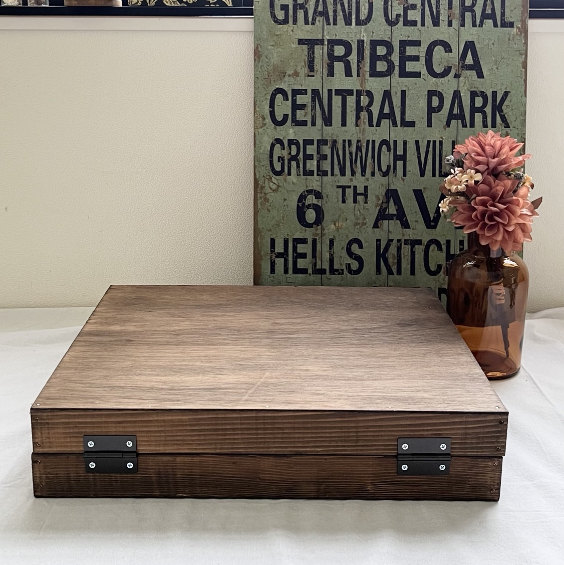 トランク型アイアンバーディスプレイボックス(ブラウン) - GRASS WOOD