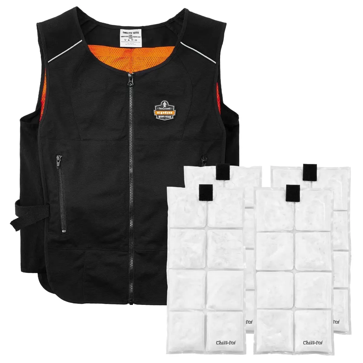 Ergodyne Cooling Vest with Packs Chill-Its® 6260 Lightweight Phase Cha