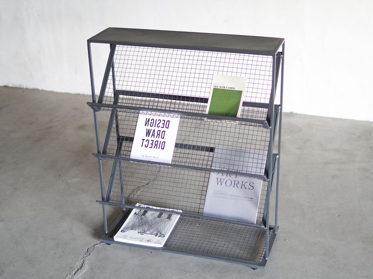LIFE FURNITURE IRON DISPLAY MAGAZINE RACK / ライフファニチャー
