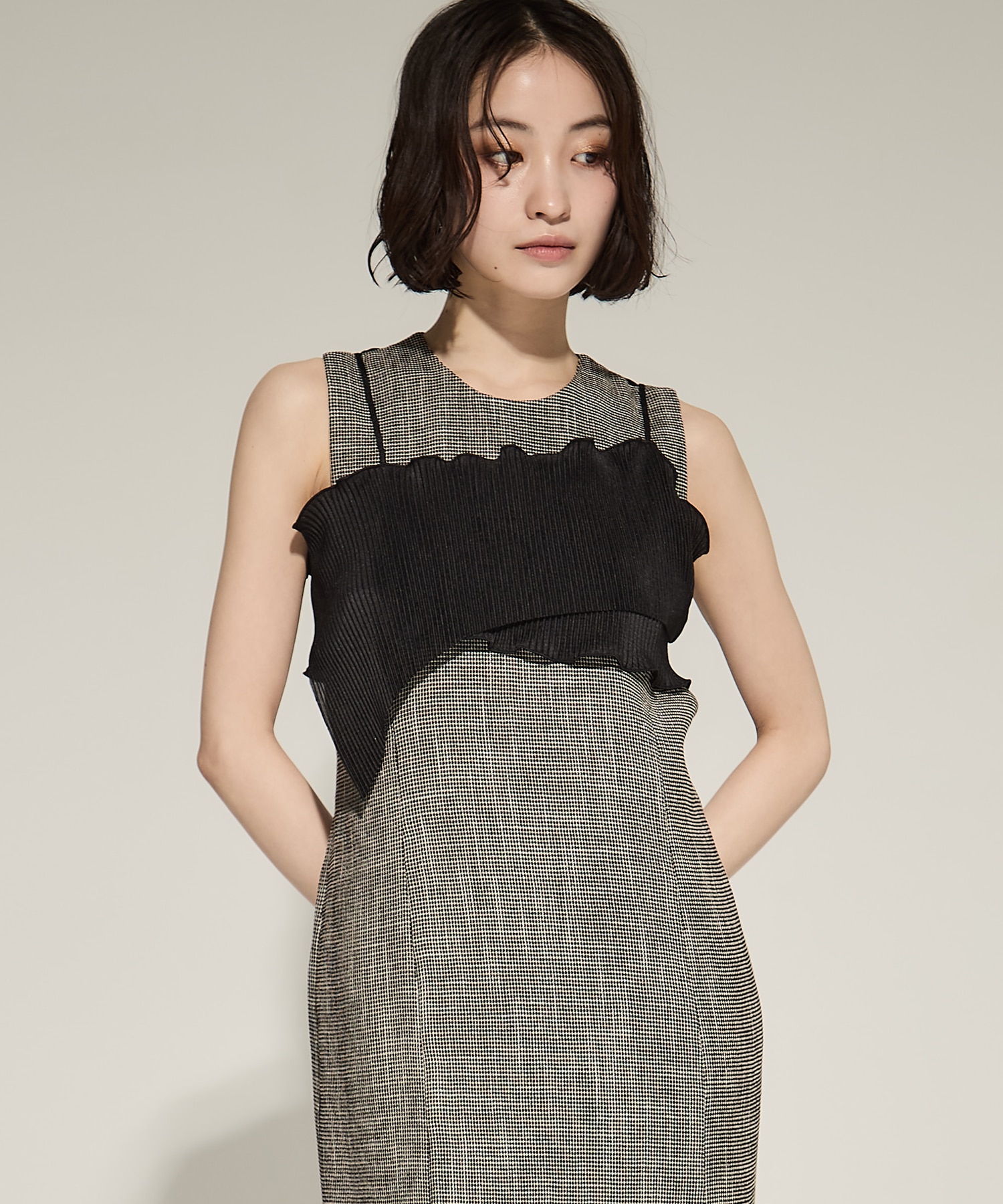 TODO WAVE SHEER CAMISOLE(FREE BLACK): kotohayokozawa: WOMENS